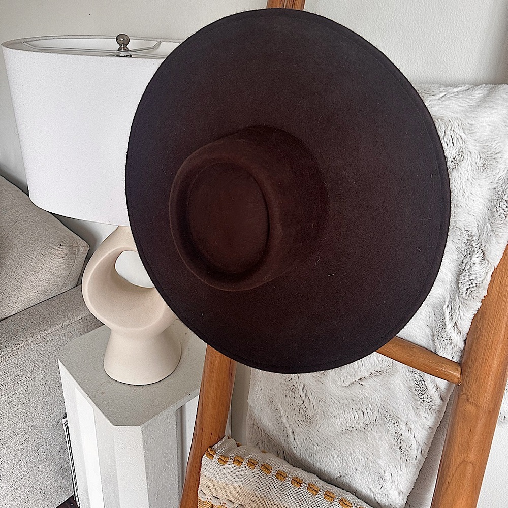 NWT Anthropologie by Anthro EXTRA Wide Brim Dark Brown Hat Orig. $100 Now $80